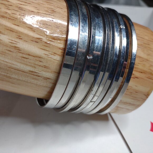 Set Of 10 Silver Tone 9 Inch Bangles - Picture 2 of 6